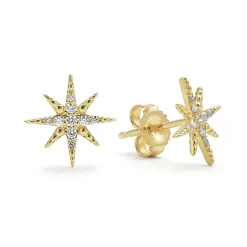 18K Gold Diamond Stud Earrings