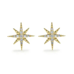 18K Gold Diamond Stud Earrings