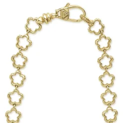 18K Gold Floral Link Necklace