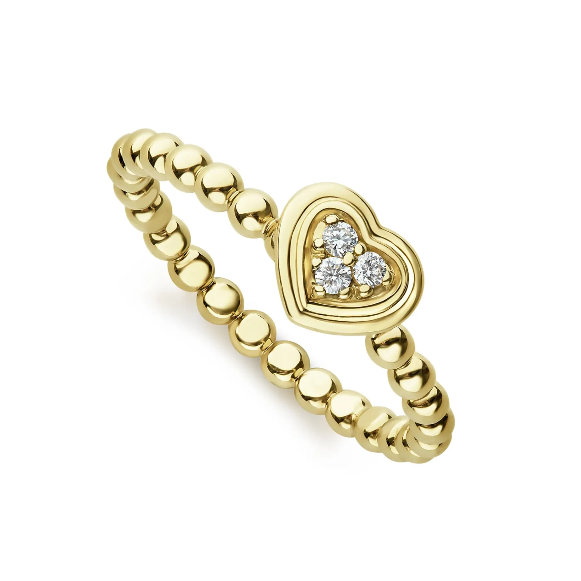 18K Gold Heart Diamond Ring
