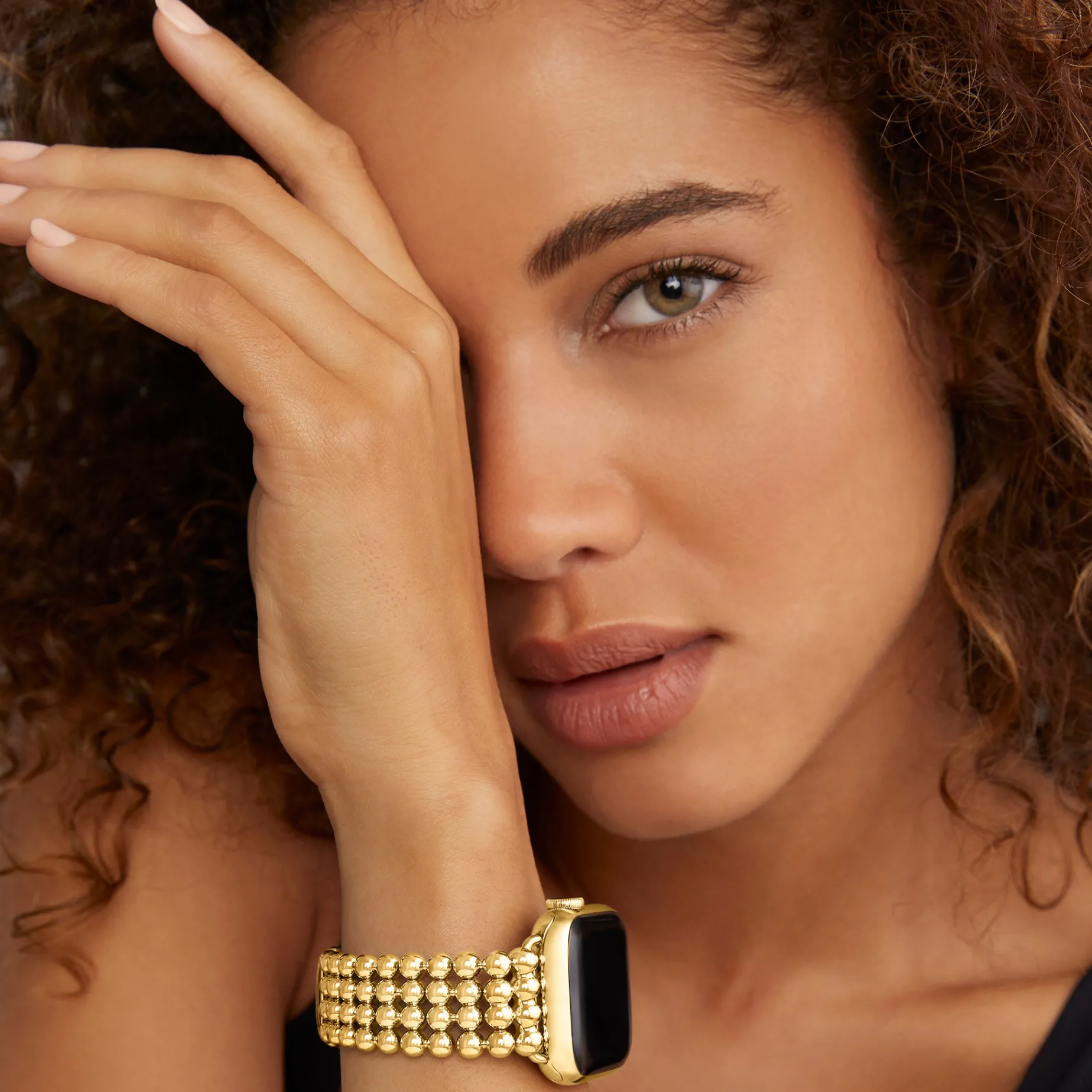 18K Gold Infinite Caviar Beaded Watch Bracelet - 38-45mm
