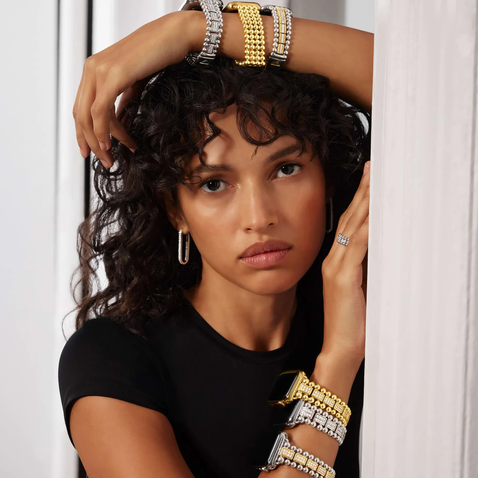 18K Gold Infinite Caviar Beaded Watch Bracelet - 38-45mm