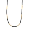 18K Gold Large Station Ceramic Beaded Necklace | 3mm