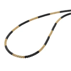 18K Gold Large Station Ceramic Beaded Necklace | 3mm