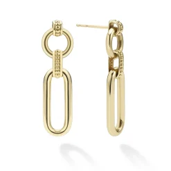 18K Gold Link Drop Earrings