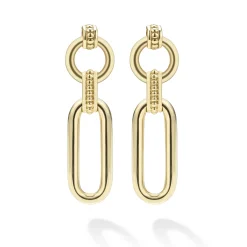 18K Gold Link Drop Earrings