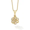 18K Gold Love Knot Diamond Pendant Necklace