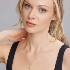 18K Gold Love Knot Diamond Pendant Necklace
