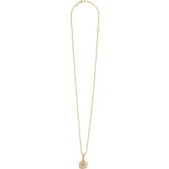 18K Gold Love Knot Diamond Pendant Necklace