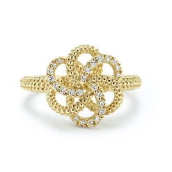 18K Gold Love Knot Diamond Ring