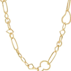 18K Gold Multi Link Necklace