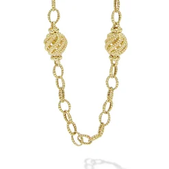 18K Gold Open Ball Link Necklace