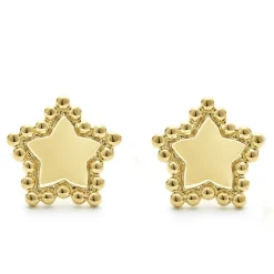 18K Gold Star Stud Earrings