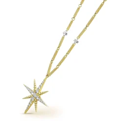 18K Gold Statement Diamond Pendant Necklace
