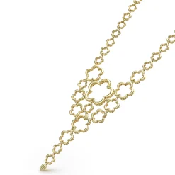 18K Gold Statement Floral Link Necklace