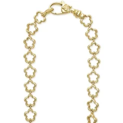 18K Gold Statement Floral Link Necklace