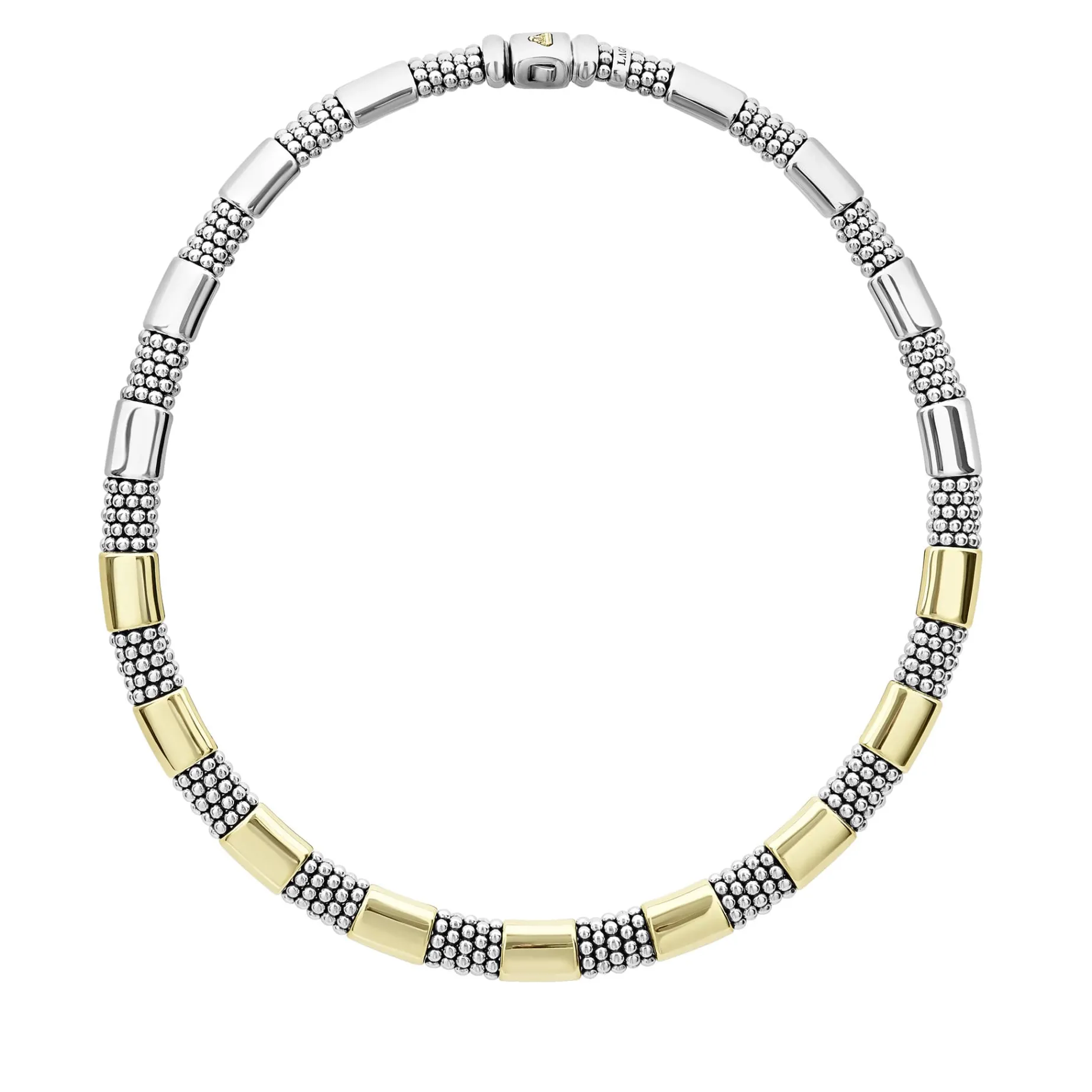 18K Gold Station Caviar Necklace | 12mm