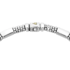 18K Gold Station Caviar Necklace | 12mm