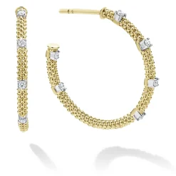 18K Gold Superfine Diamond Hoop Earrings