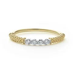 18K Gold Superfine Diamond Stacking Ring