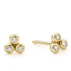 18K Gold Triangle Diamond Stud Earrings