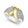 18K Gold X Diamond Ring