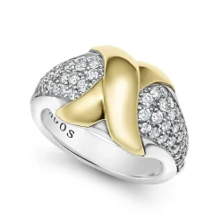 18K Gold X Diamond Ring