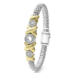 18K Gold XO Diamond Bracelet | 6mm