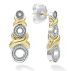 18K Gold XO Diamond Drop Earrings
