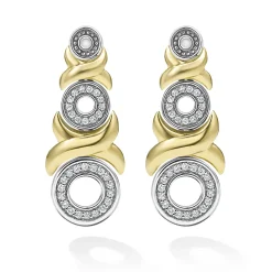18K Gold XO Diamond Drop Earrings