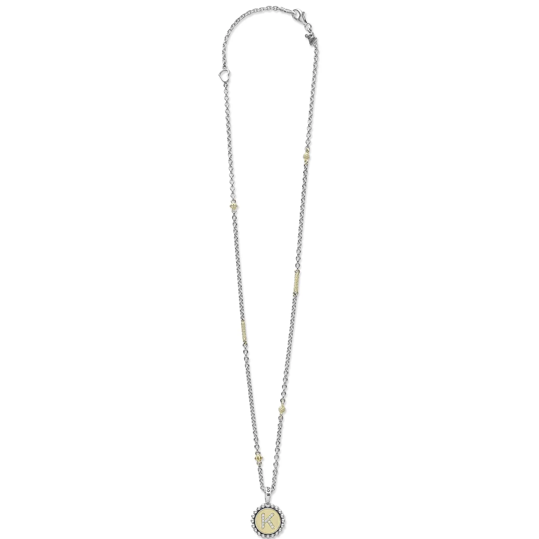 K Initial Diamond Charm Necklace
