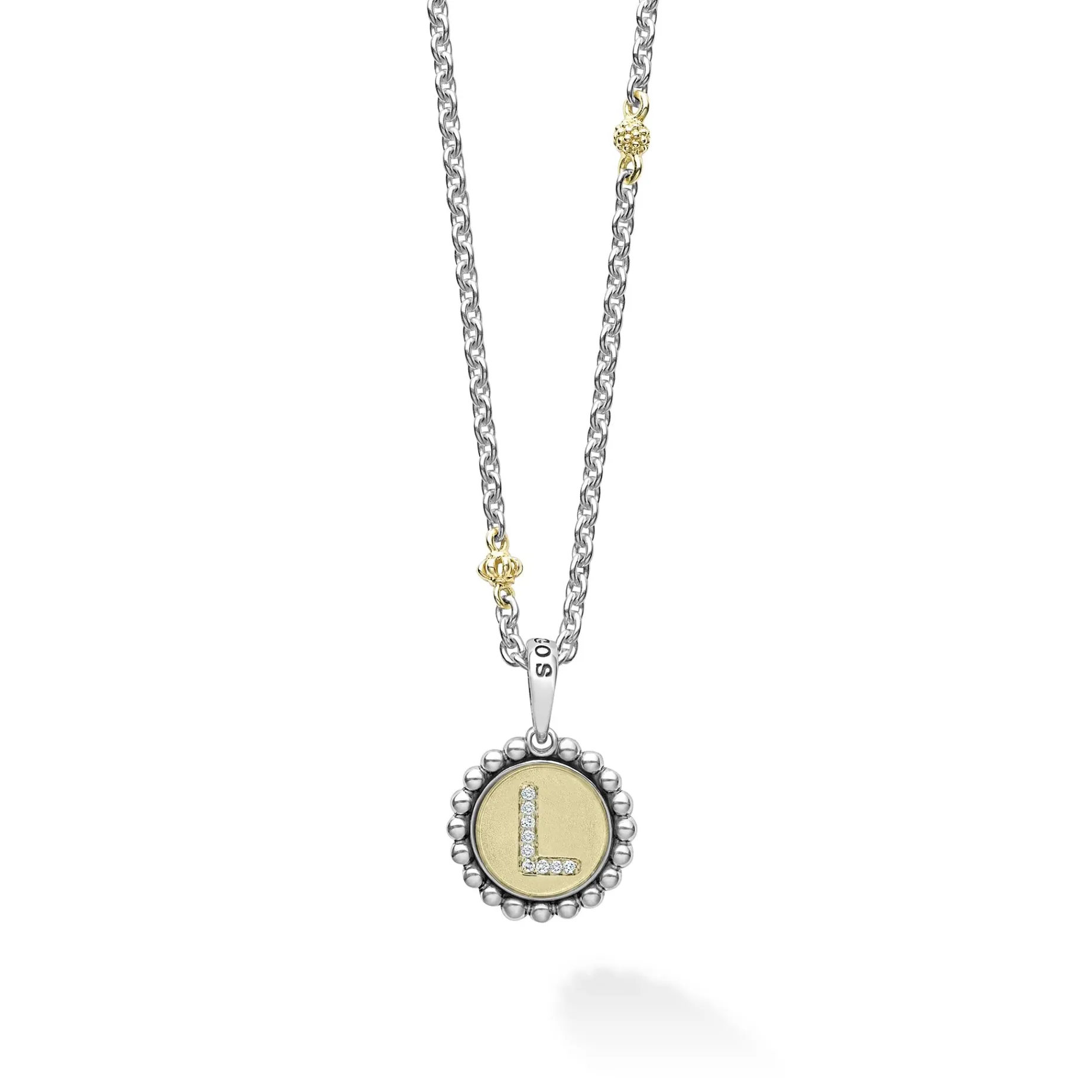 L Initial Diamond Charm Necklace