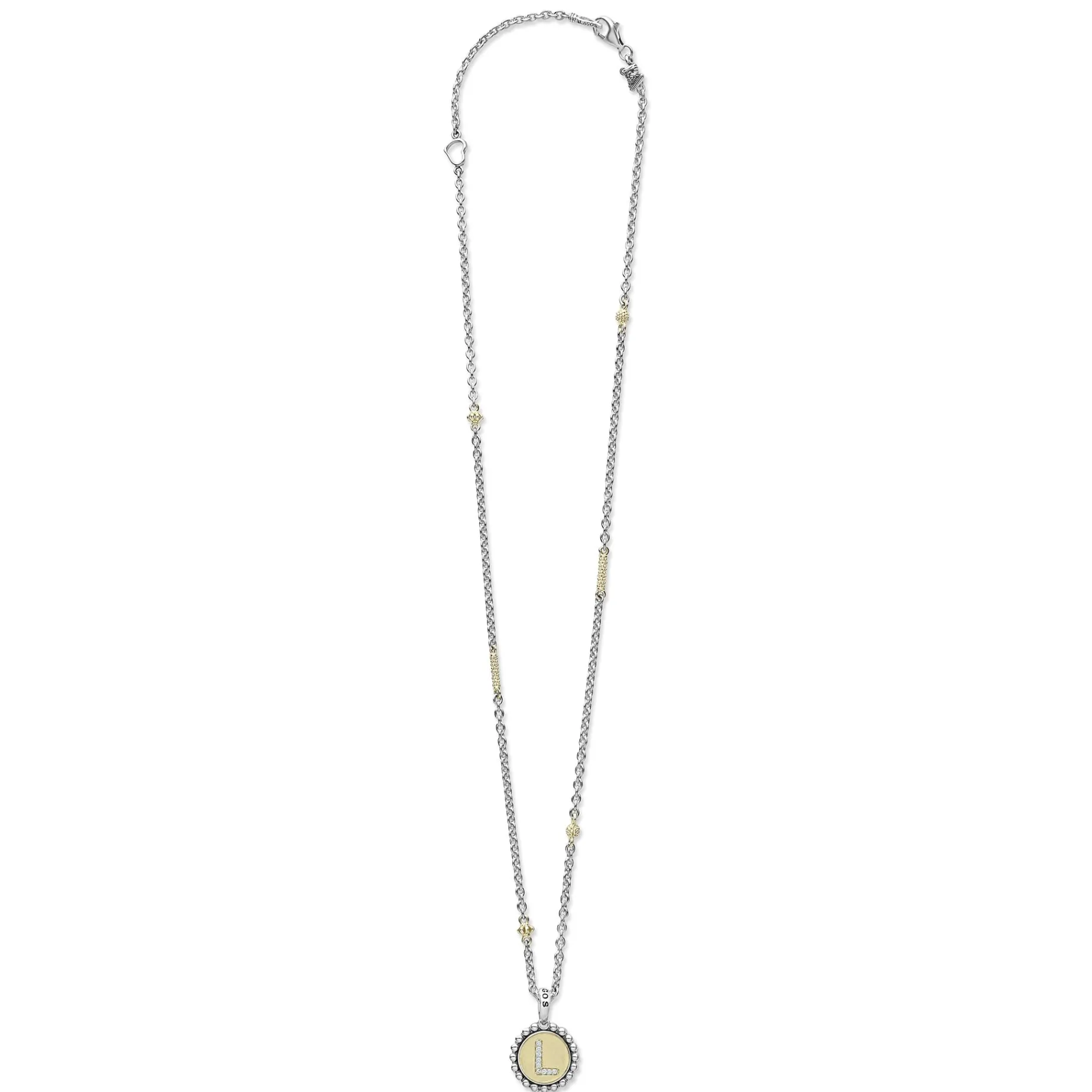 L Initial Diamond Charm Necklace