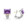 Large Amethyst Huggie Earrings