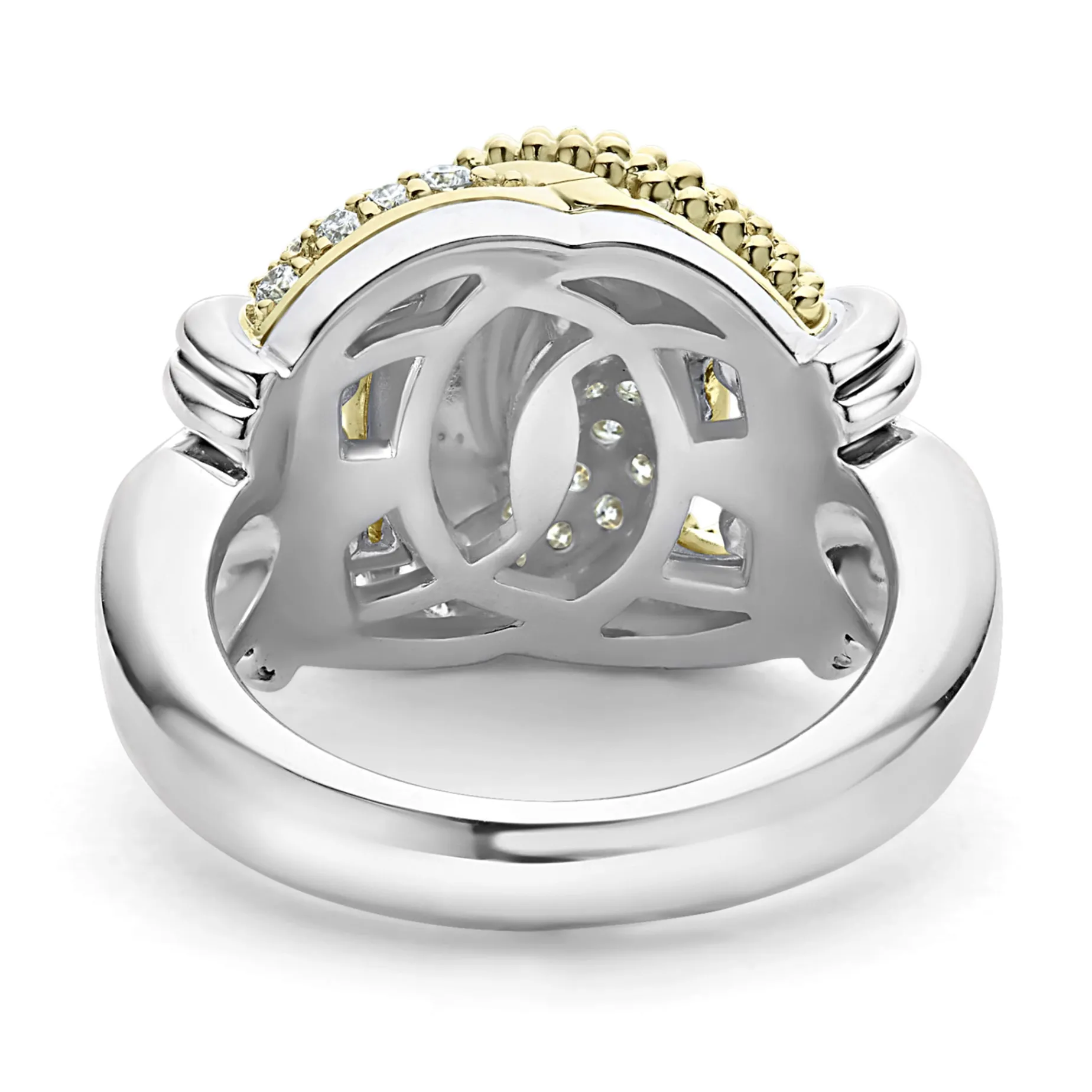 Large Caviar Diamond Knot Ring