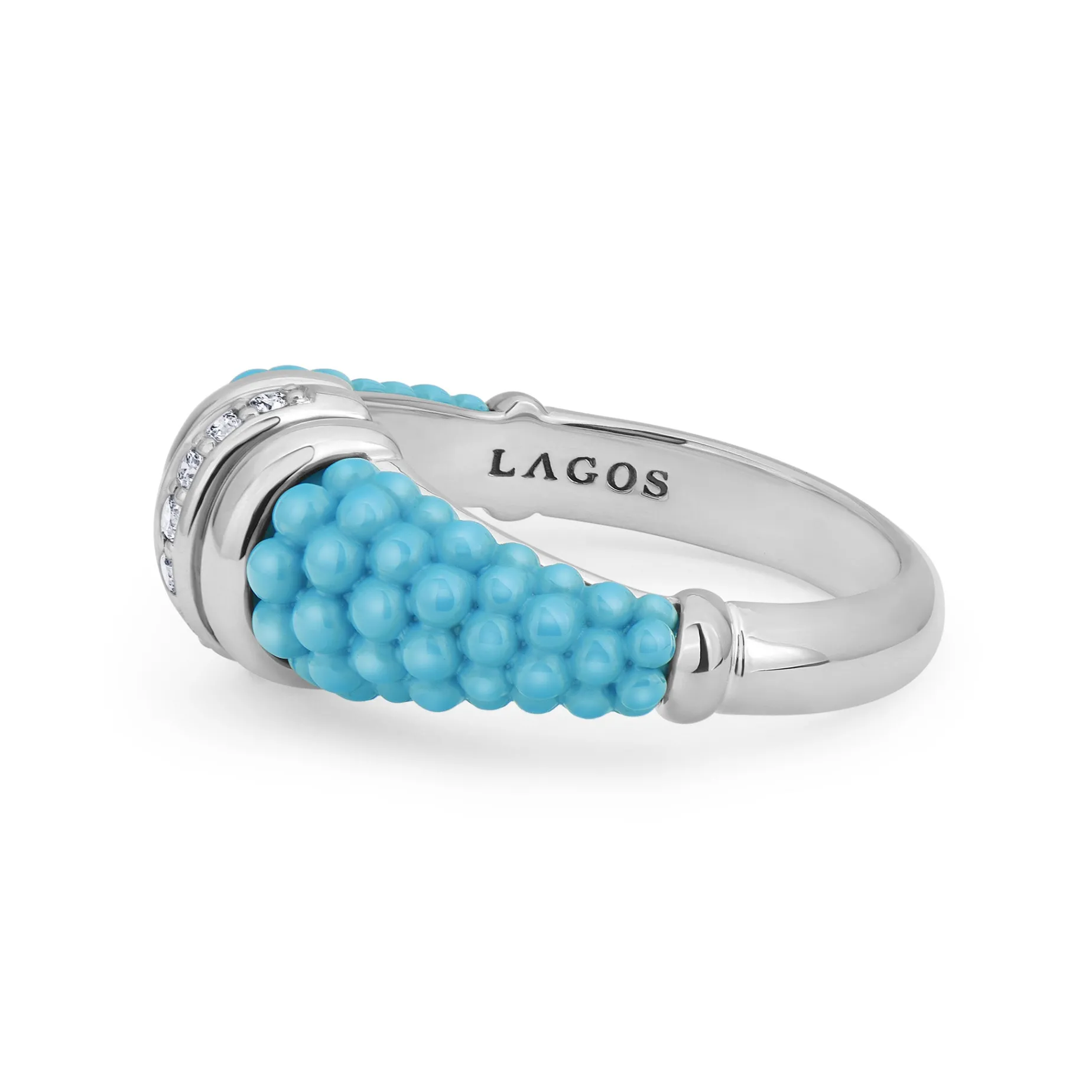 Large Ceramic Diamond Stacking Ring