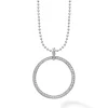 Large Diamond Circle Pendant Necklace