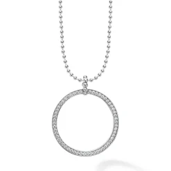 Large Diamond Circle Pendant Necklace
