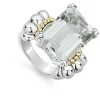 Large Emerald-Cut White Topaz Ring