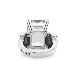 Large Emerald-Cut White Topaz Ring