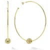 Large 18K Gold Caviar Ball Hoop Earrings