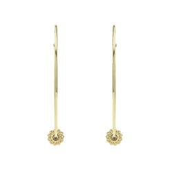 Large 18K Gold Caviar Ball Hoop Earrings