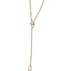 Large 18K Gold Ceramic Circle Pendant Necklace