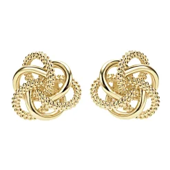 Large 18K Gold Love Knot Stud Earrings