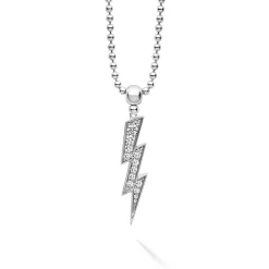 Large Lightning Bolt Diamond Pendant Necklace