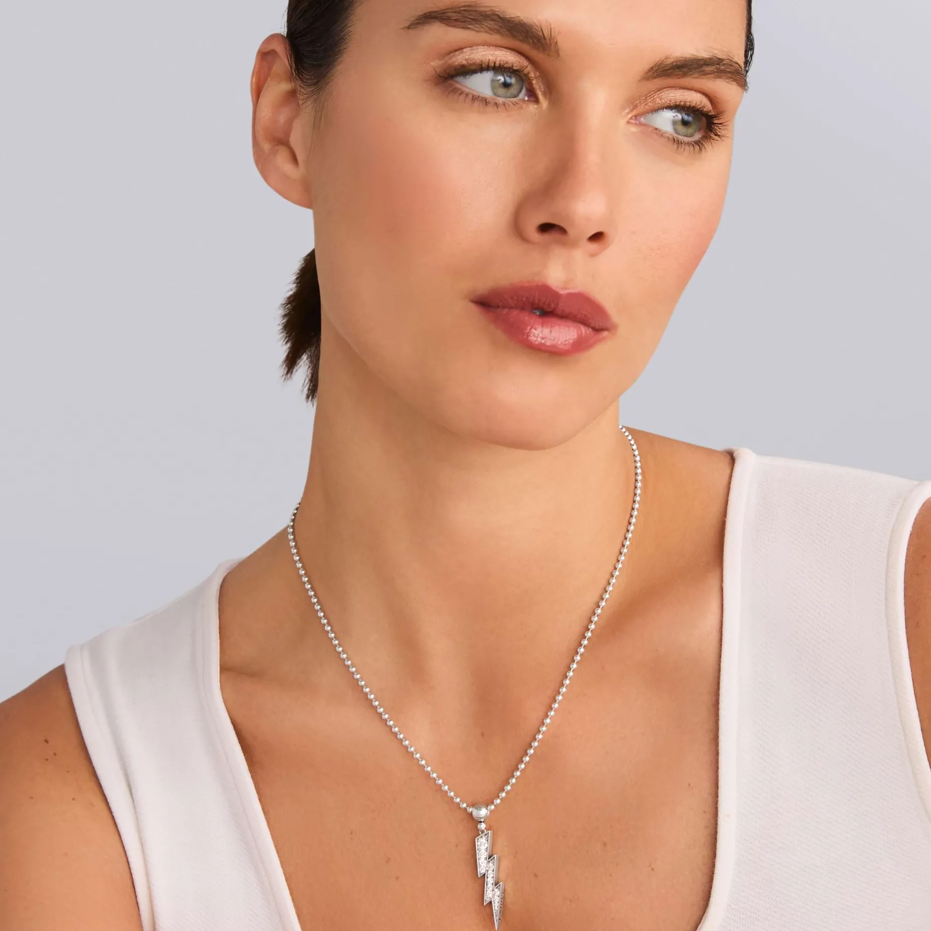 Large Lightning Bolt Diamond Pendant Necklace