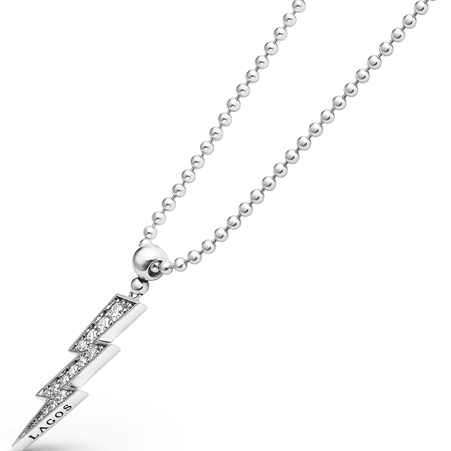 Large Lightning Bolt Diamond Pendant Necklace