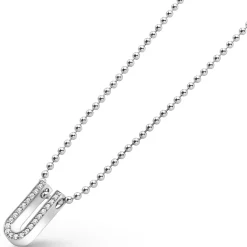 Large Linear Diamond Pendant Necklace