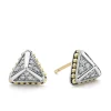 Large Pyramid Diamond Stud Earrings