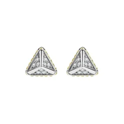 Large Pyramid Diamond Stud Earrings
